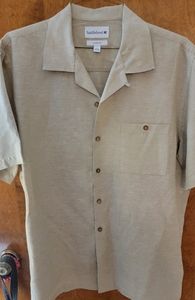 Saddlebags Classic FIT short sleeve cotton/linen shirt , new never worn LARGE.